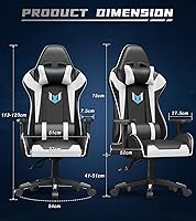 Vista 31 de Gaming Chair with RGB LED Lights, High Back Ergonomic Computer Gamer Chair with Headrest and Lumbar Support, Racing Style Reclining Game Chair for