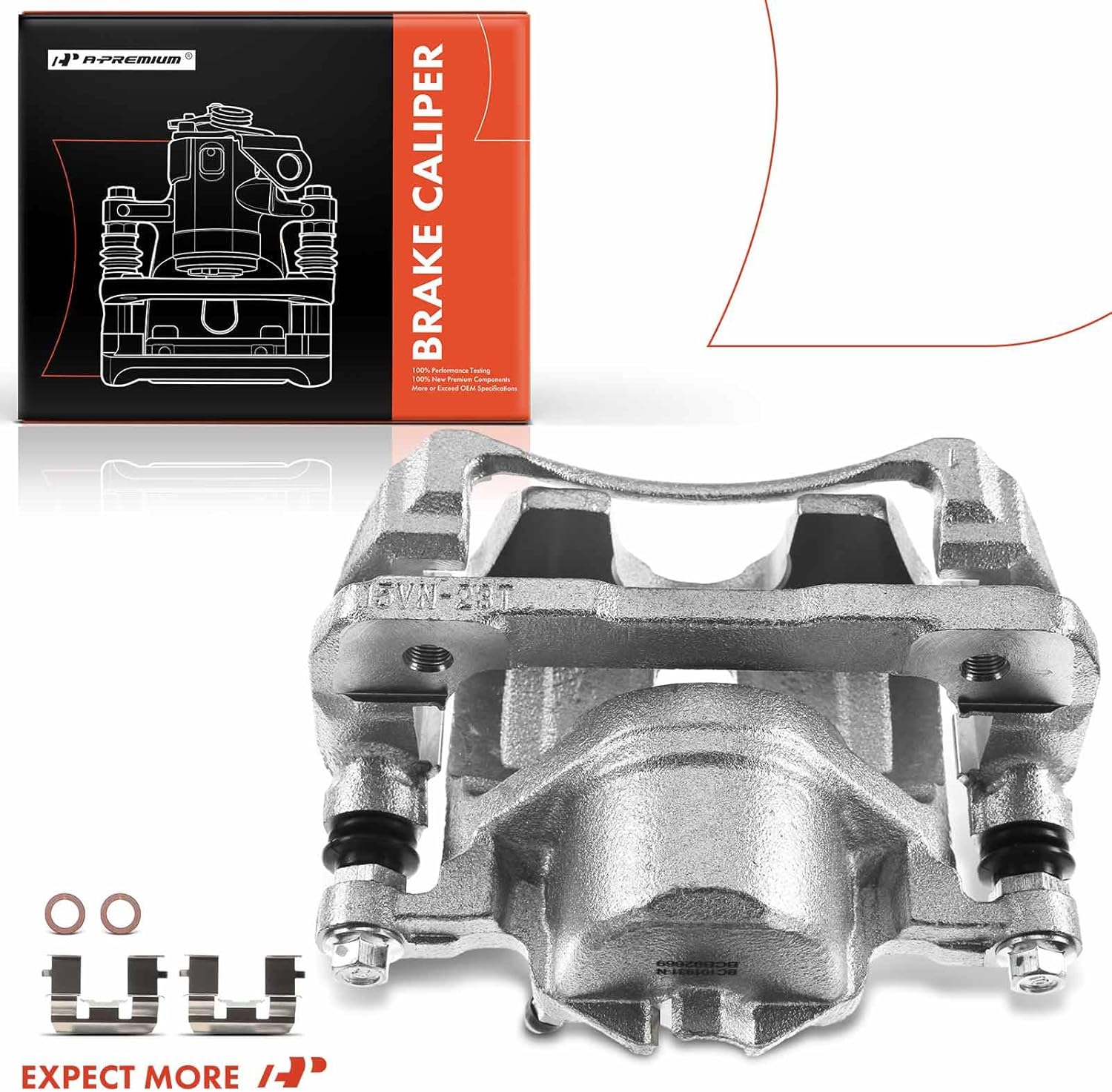 A-Premium Disc Brake Caliper Assembly with Bracket Compatible with Honda Models - Accord 2003 2004 2005 2006 2007, 2.4L 3.0L - Front Right Passenger Side