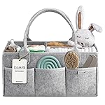 PUTSKA Nursery Storage Basket - Baby Diaper Caddy Organizer for Diaper Station, Newborn Essentials, Baby Shower Gifts and Registry Must-Haves for Boy or Girl