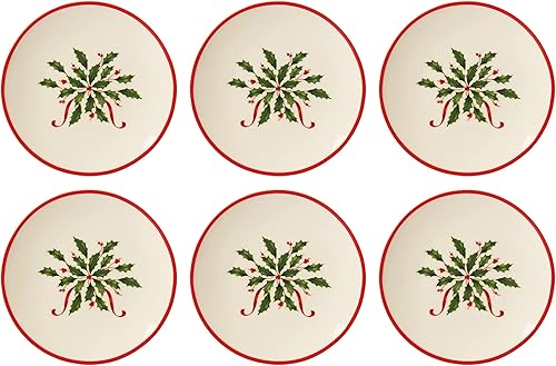 Vista 85 de Lenox Holiday - Tazón de sopa o pasta con borde navideño