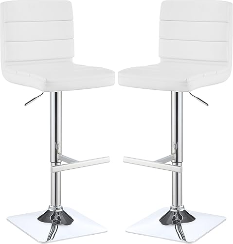 Coaster Home Furnishings Bianca 120694 Taburete tapizado ajustable gris 120694 (juego de 2)