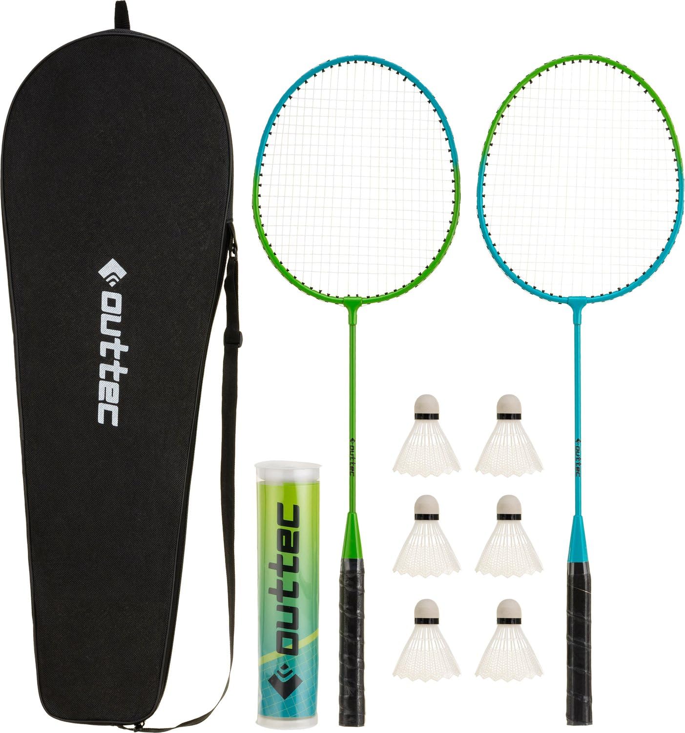Set de Badminton con 2 Raquetas y 6 Volantes, Incluye Bolsa de Transporte