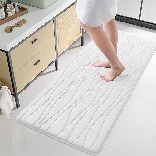 Miniatura 25 de Buganda - Alfombra de baño de espuma viscoelástica 24x16, tapetes de baño extra suaves y absorbentes, antideslizantes y lavables a máquina para el