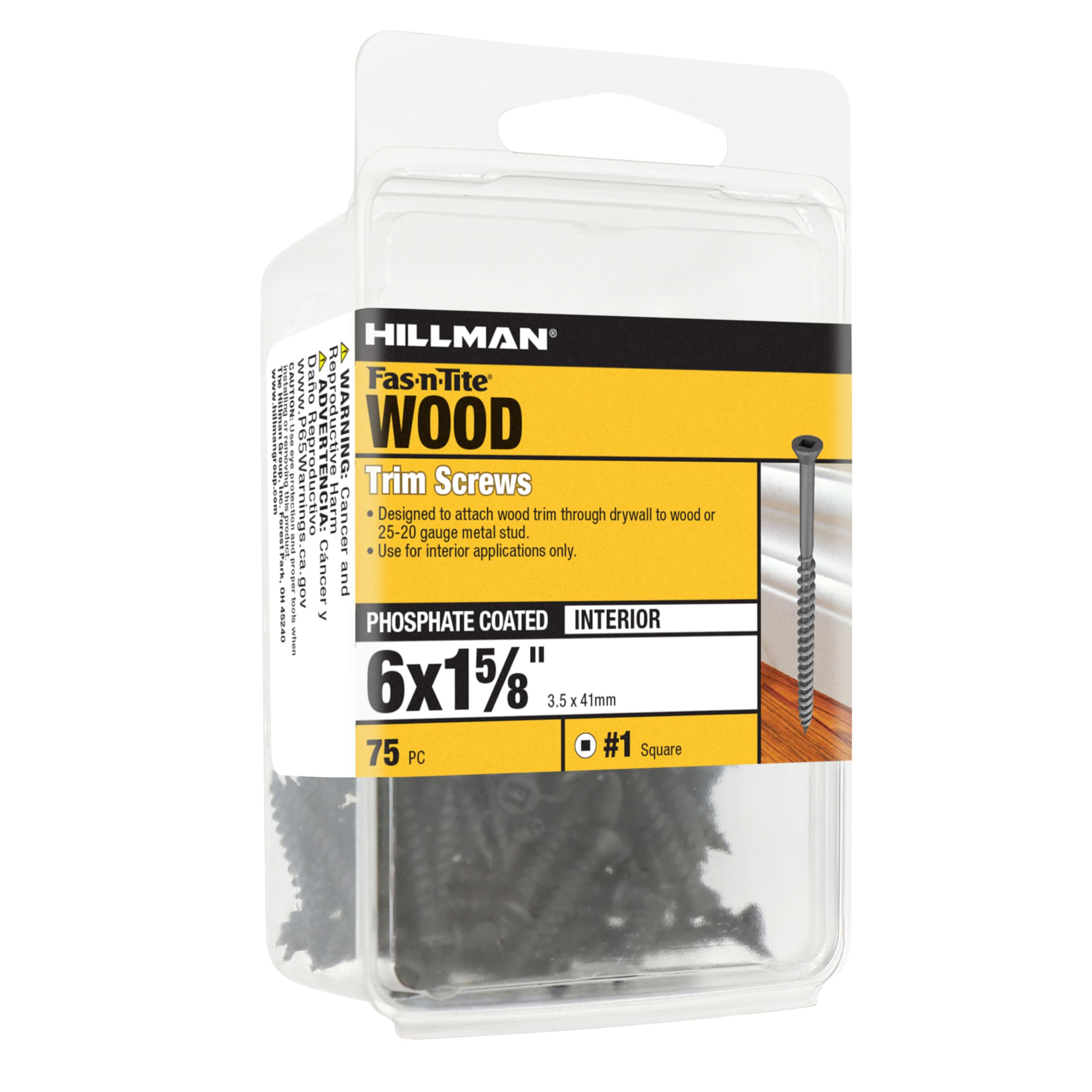 Amazon.com: Hillman 41905 Trim Screw, #6 X 1-5/8-Inch ( Pack of 75