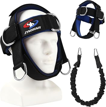 Fitness Neck Head Harness Trainer, Soft Padded & Strap/Resistance Bands