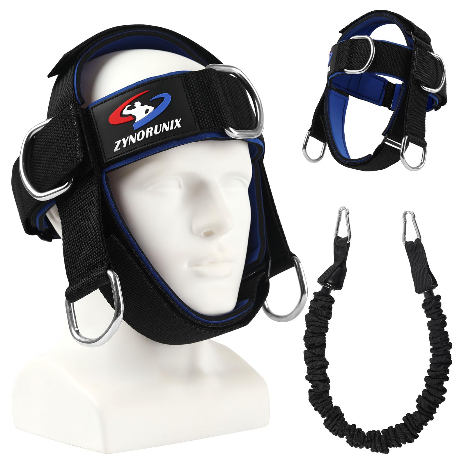 Fitness Neck Head Harness Trainer, Soft Padded &amp; Strap/Resistance Bands