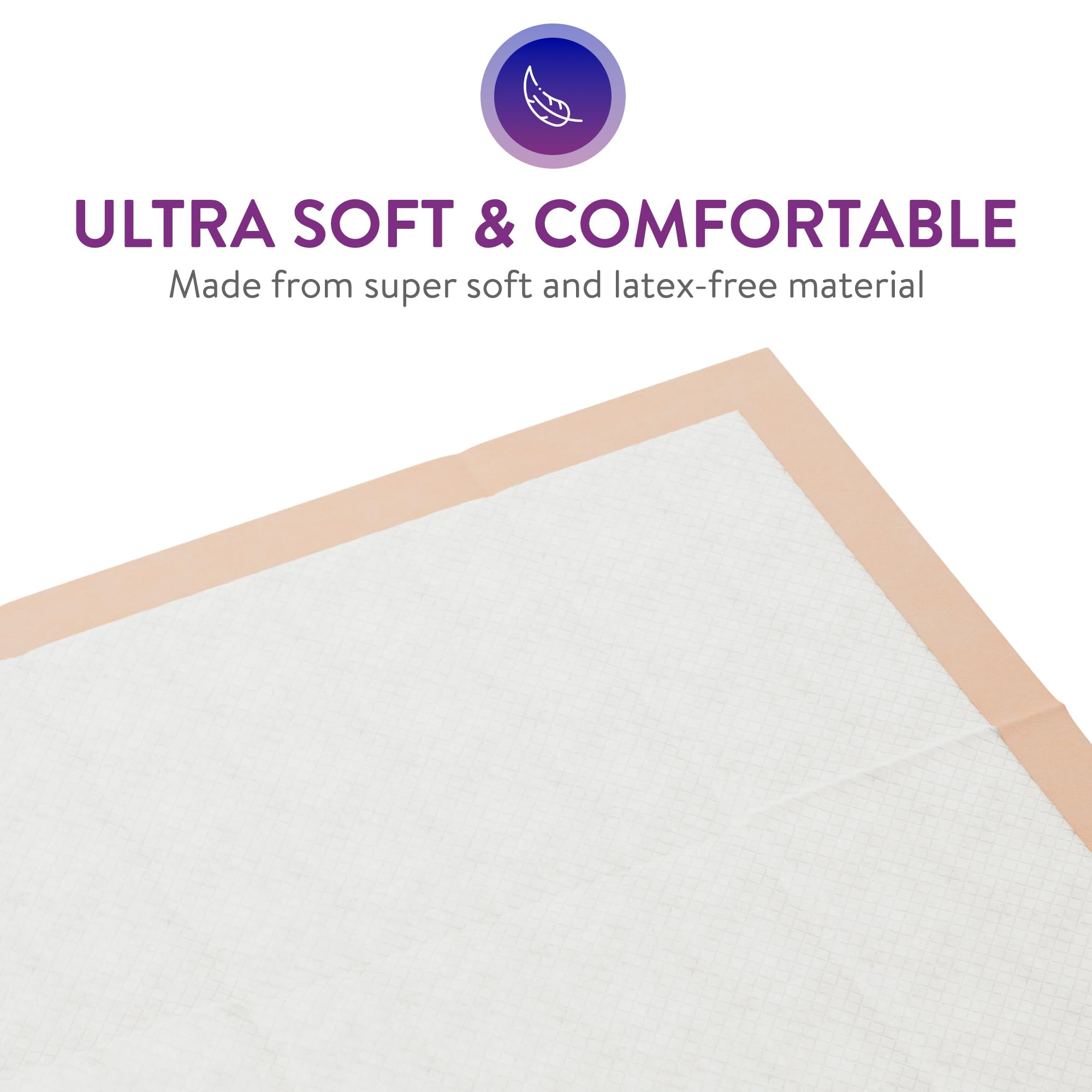 Ultra Absorbencia - Almohadillas desechables extra gruesas con polímero tamaño XL 30 x 36, melocotón, 50 unidades