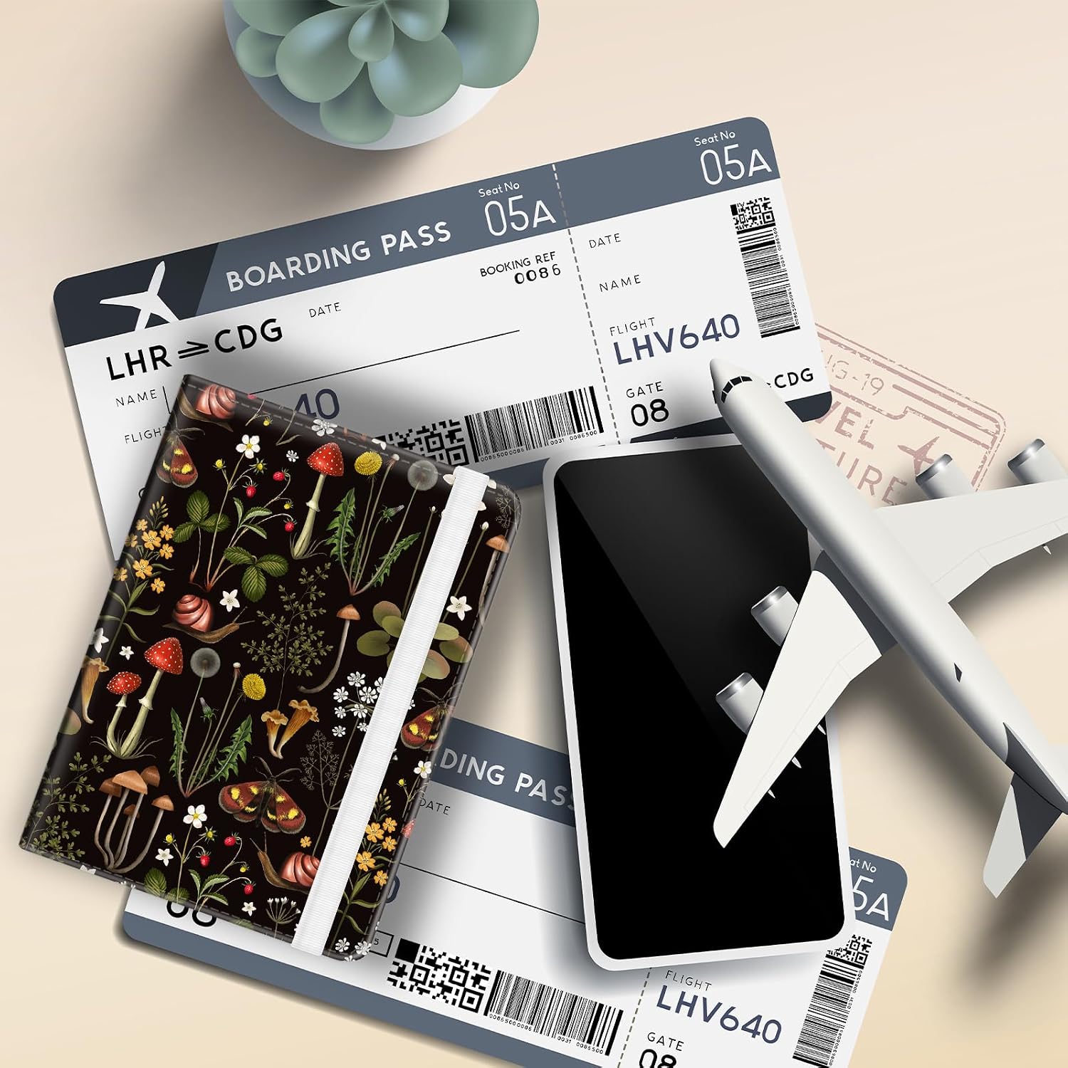 RFID Leather Passport Holder, Travel Wallet for Women and Men