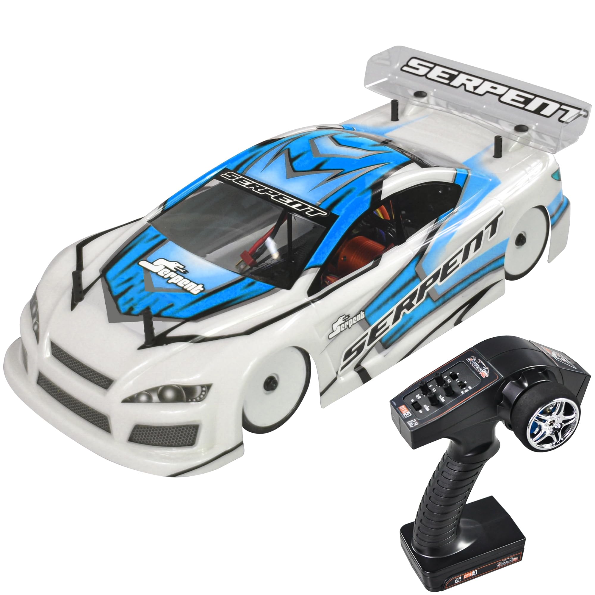 Serpent 1:10 4WD Brushless Touring RC auto elettrica RTR, fibra di carbonio e parti in alluminio CNC, veicolo da corsa ad alta velocità, blu (batteria e caricabatterie non inclusi)