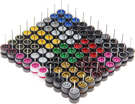 1/64 Wheels Mixed/Random Real Riders Wheels Rims Tires Set for 20 Cars 1/64 Scale