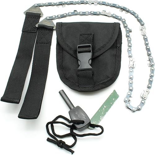 Motosierra de bolsillo de 24 pulgadas de largo y arrancador de fuego gratis, la mejor herramienta de sierra de mano plegable compacta para equipo de