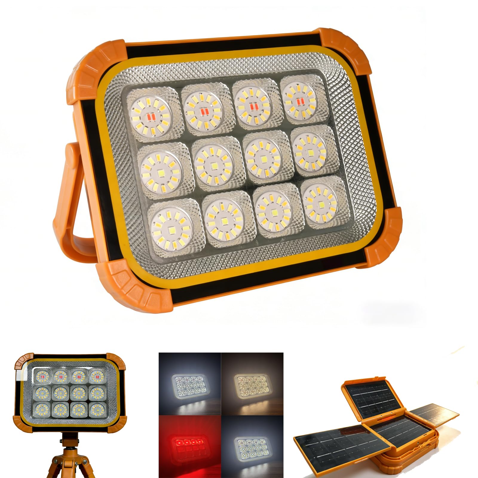 CosyEasy Portable LED Work Solar Light 100W 24000mAh 20000 LM with Stepless Brightness Job Site Battery Rechargeable LED Floor Light for Emergency Worklight for Hurricane (PRO) — image 1