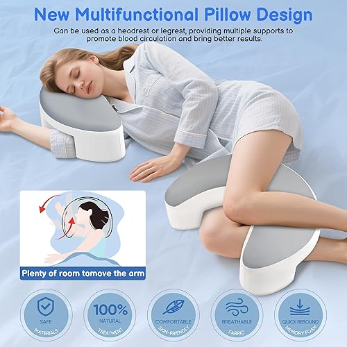 Miniatura 3 de Almohada para dormir de lado con agujeros para los brazos, alivio del dolor de cuello, hombros y puños rotadores, ideal para personas que duermen de