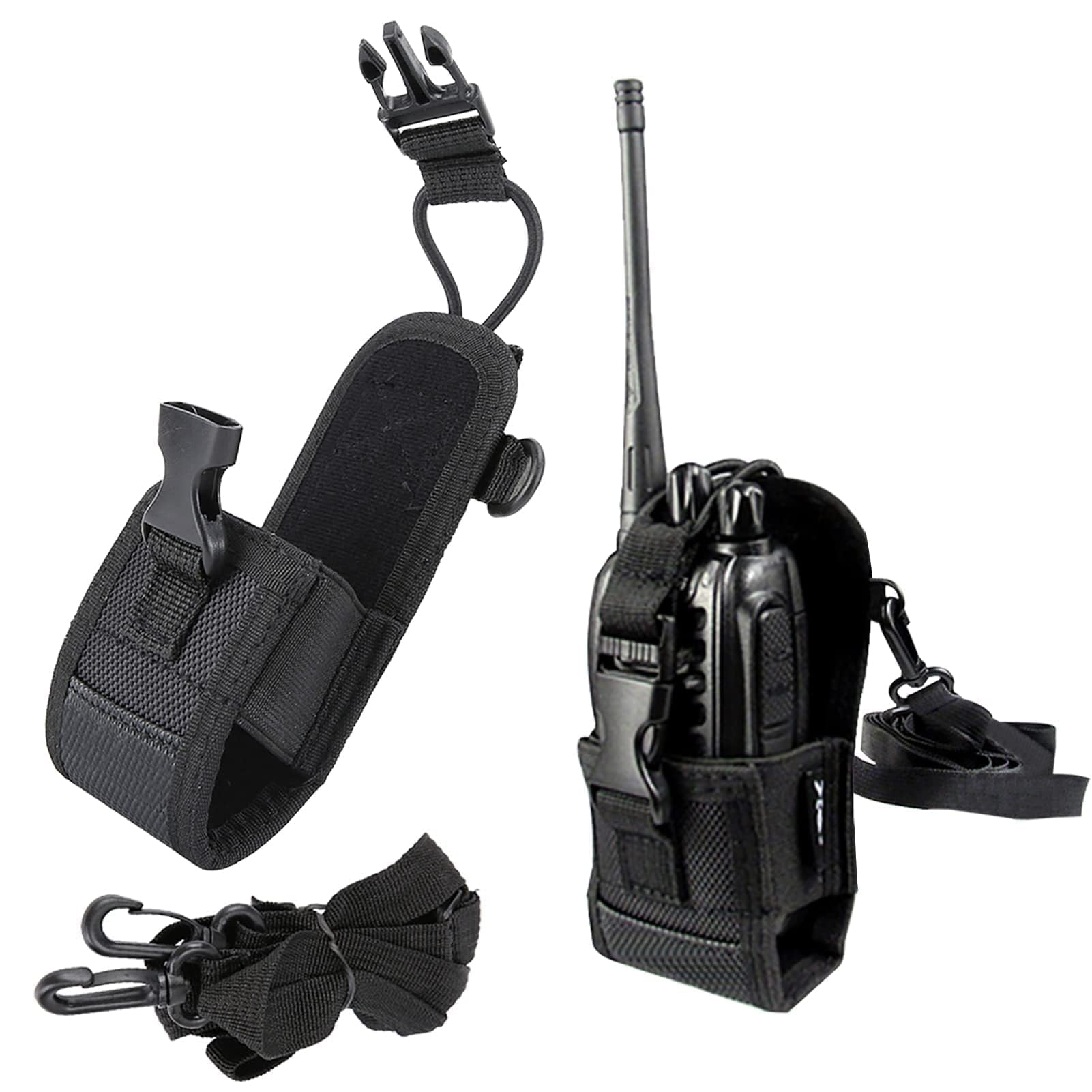Agatige Custodia per Walkie Talkie, 2 Pezzi Protettiva Cover Porta Supporto per Radio Multifunzione per Radio Bidirezionale con Tracolla Regolabile per Telefono GPS Radio Bidirezionale