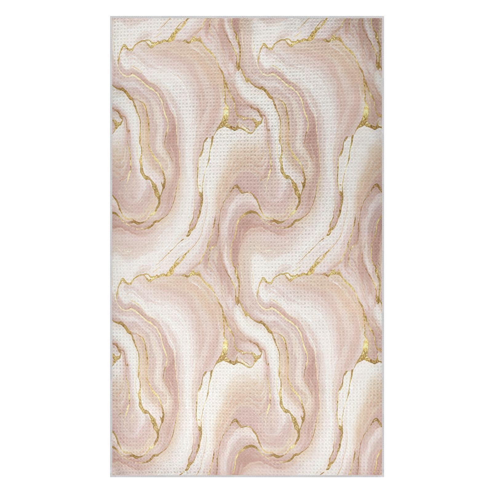 Lyeorm Marble Swirl Waffle Weave Kitchen Towels 18x30 Inch Soft Absorbent Microfiber Dish Cloths