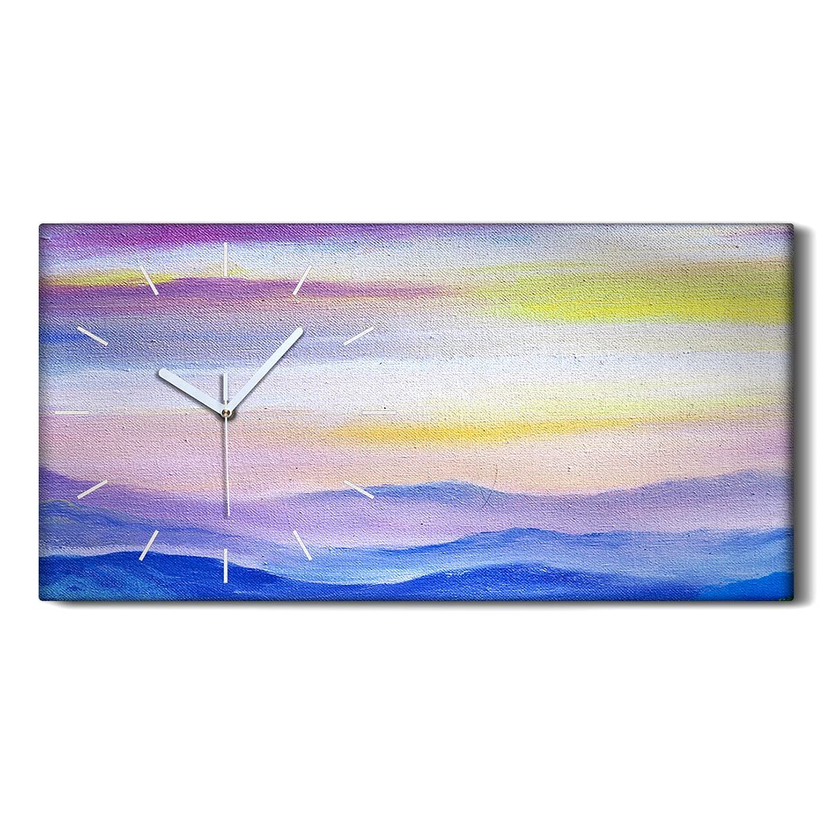 Horloge sur toile abstrait mer nuages pour créer une ambiance zen dans votre salon