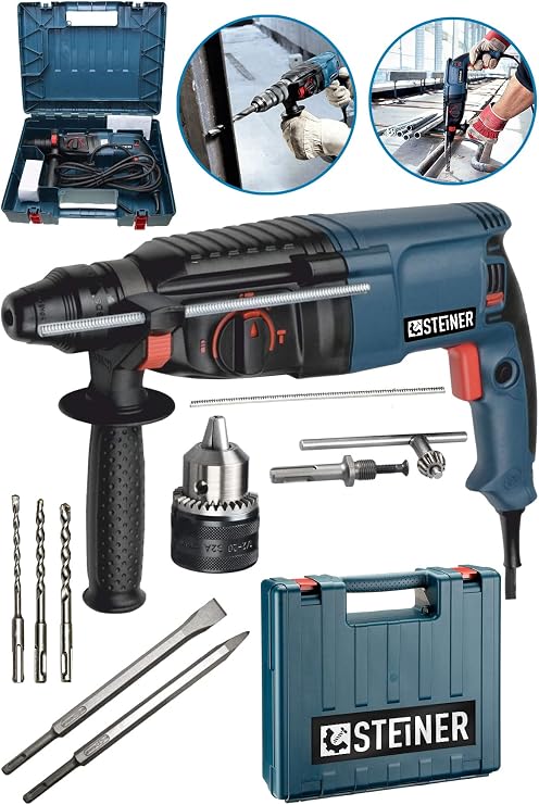 Steiner Alman 3000 Watt Darbeli Matkap Kırıcı Delici Hilti + 1 Adet Mandren + 5 Adet Uç
