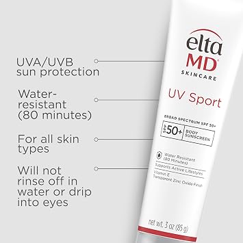 EltaMD SPF 50 UV Sport Waterproof Sunscreen 3 Fluid Ounce by SETAF