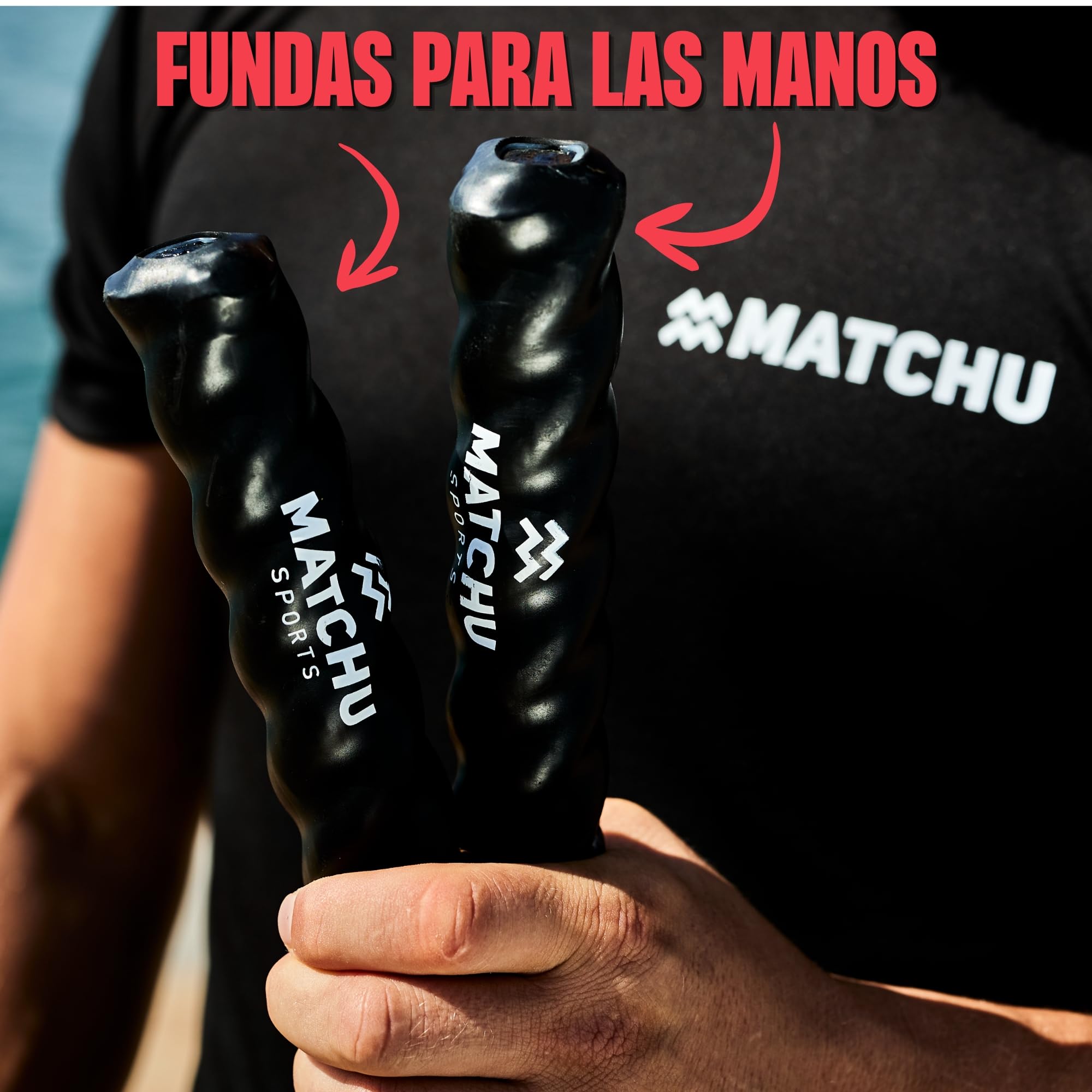 Matchu Sports Comba de batalla, cuerda de fitness, 9 m x 38 mm, poliéster tejido, 8 kg, color negro