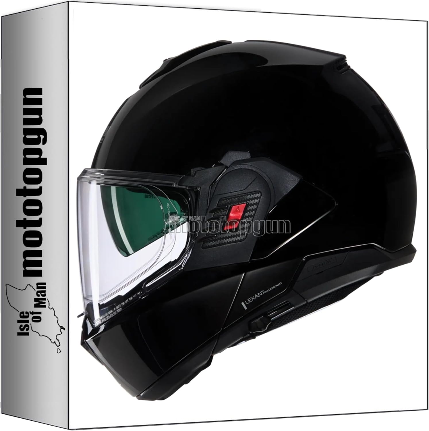 Nolan N120-1 Modular Helmet, front-side view with visor down