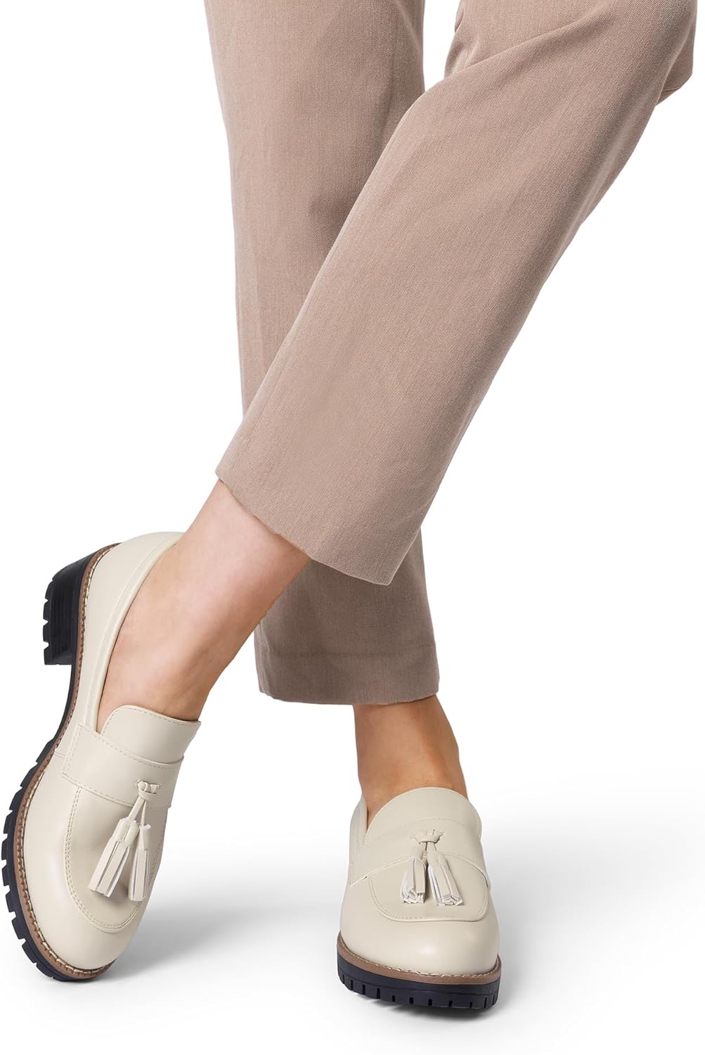 DREAM PAIRS Womens Loafers, Slip On Platform Chunky Penny Heeled Lug Sole Loafers for Women Dressy and Work, Business Casual Shoes for Women - Image 7