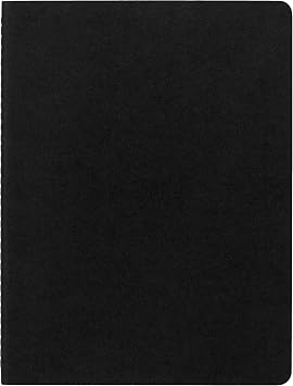 Moleskine Cahier Journals, Soft Cover, XL (7.5 x 9.5) Ruled/Lined, Black, 120 Pages (Set of 3)
