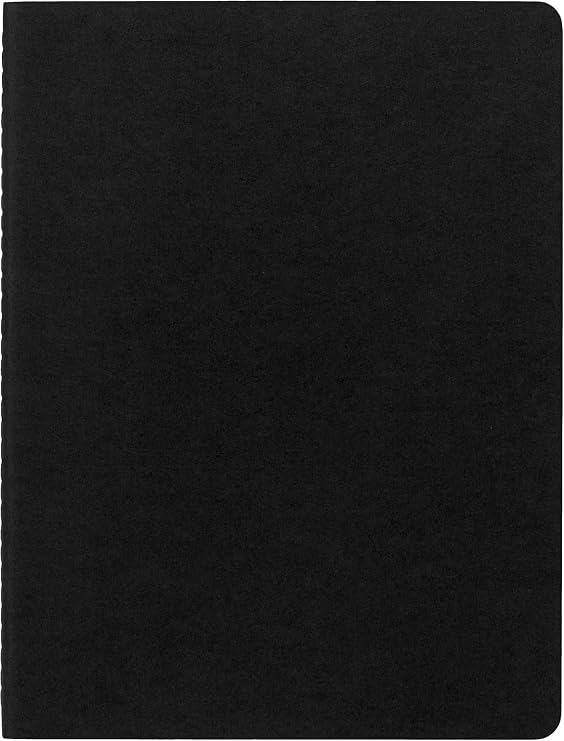 Moleskine Cahier Journals, Soft Cover, XL (7.5 x 9.5) Ruled/Lined, Black, 120 Pages (Set of 3)