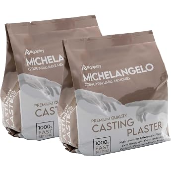 Algaplay Michelangelo Casting Plaster, 2 kg, thixotropic and non-toxic, with high hardness and resistance, ideal for casts an