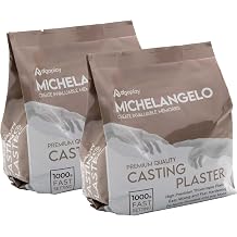 Michelangelo Casting Plaster 2 kg. Synthetic thixotropic and Non-Toxic Plaster with high Hardness and Resistance. Ideal for Casts and Copy positives.