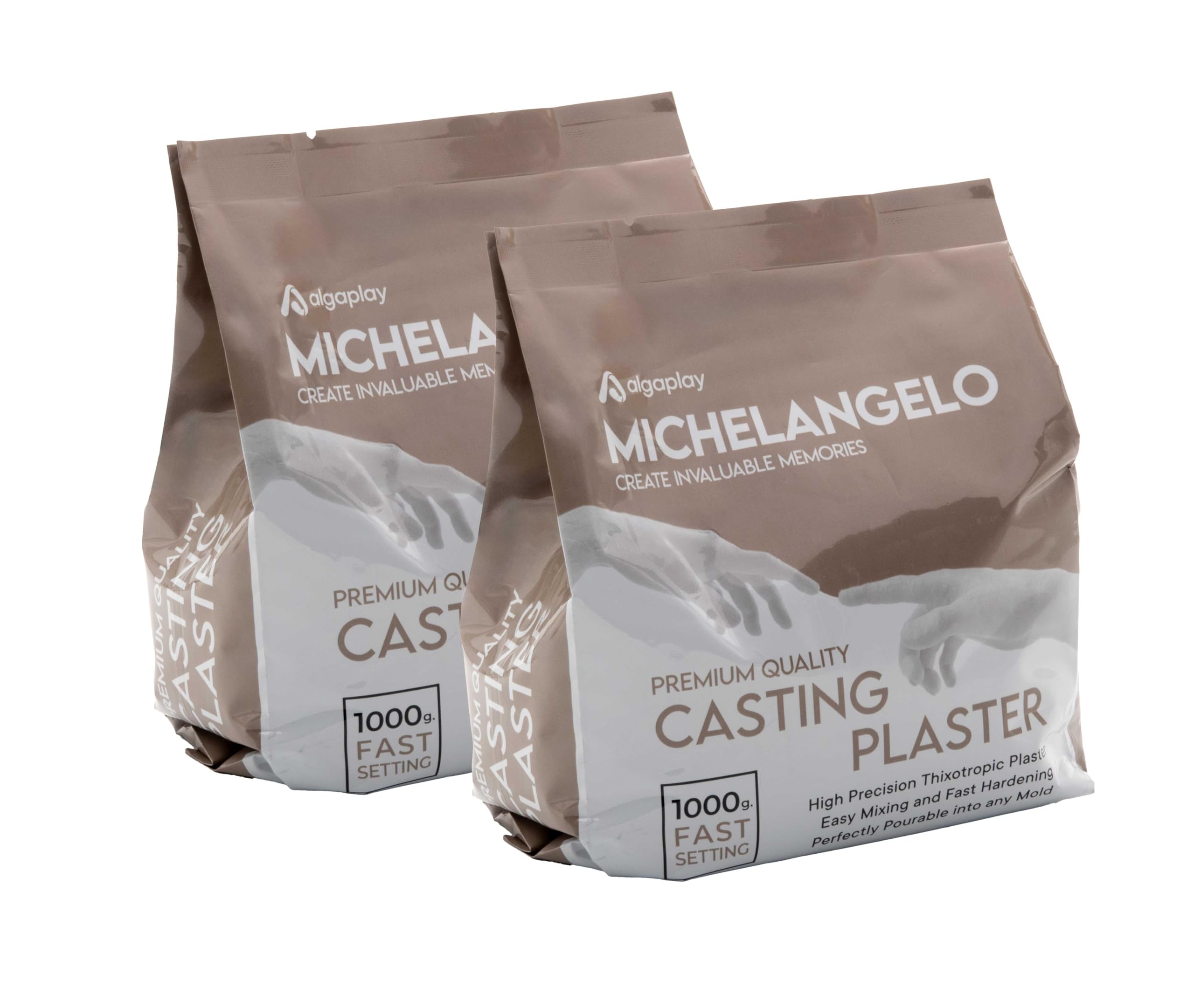 Michelangelo Casting Plaster 2 kg. Synthetic thixotropic and non-toxic chalk with high hardness and resistance. Ideal for casts and copy positives.