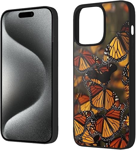 Miniatura 2 de EMPYRI Monarch - Funda con estampado de mariposas para iPhone 15 Pro, vidrio suave a prueba de golpes, TPU para iPhone 15 Pro de 6.1 pulgadas, no se