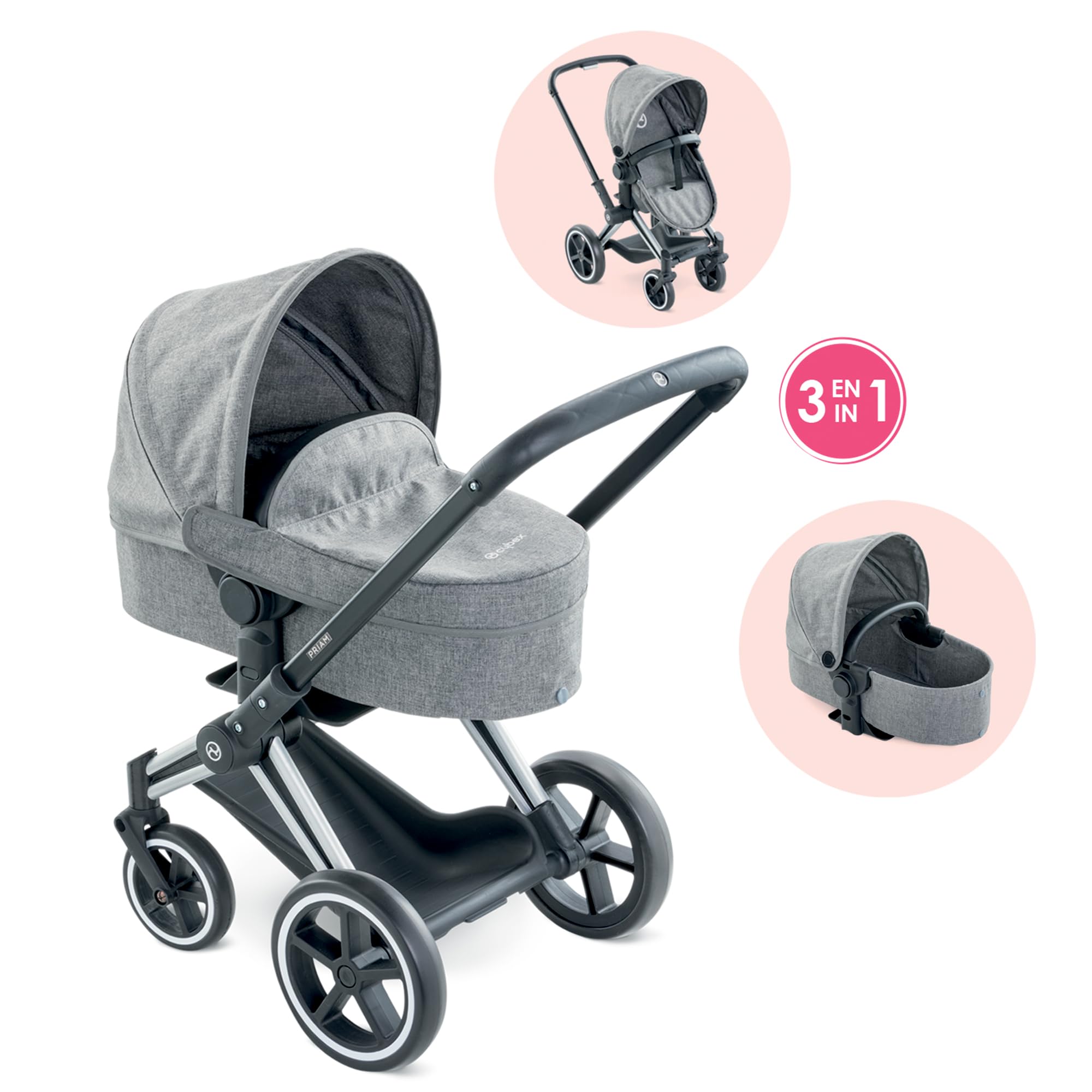 Corolle Cybex X Corolle Combo Poussette 3 en 1 pour Poupon, Cybex, 36 cm et 42 cm