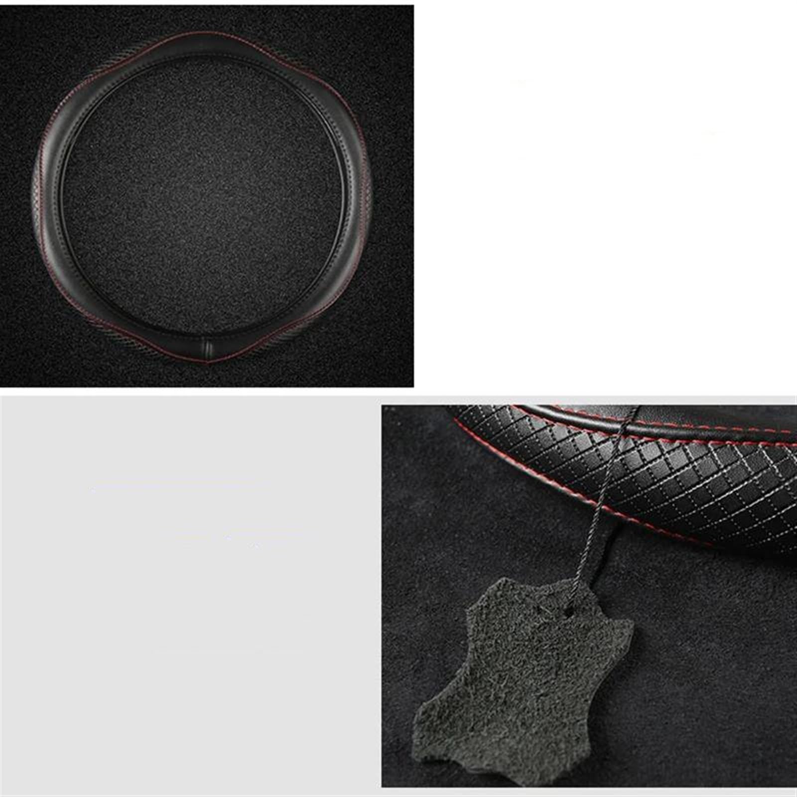 Interni In Pelle Accessori Auto Copertura Del Volante Dell'automobile Trim Per Peugeot 206 207 208 308 406 408 508 301(Black O shape)
