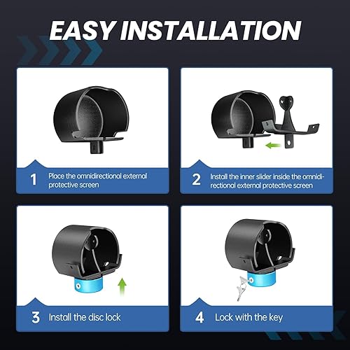 Miniatura 6 de TECSPACE Modelo 2178 Bloqueo de remolque apto para conectores de remolque de 2 pulgadas, color azul