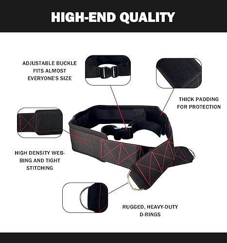 Miniatura 5 de Cinturón para tirar, entrenamiento de fuerza, cinturón ajustable, entrenamiento de tensión por gravedad, contiene un cinturón y una correa