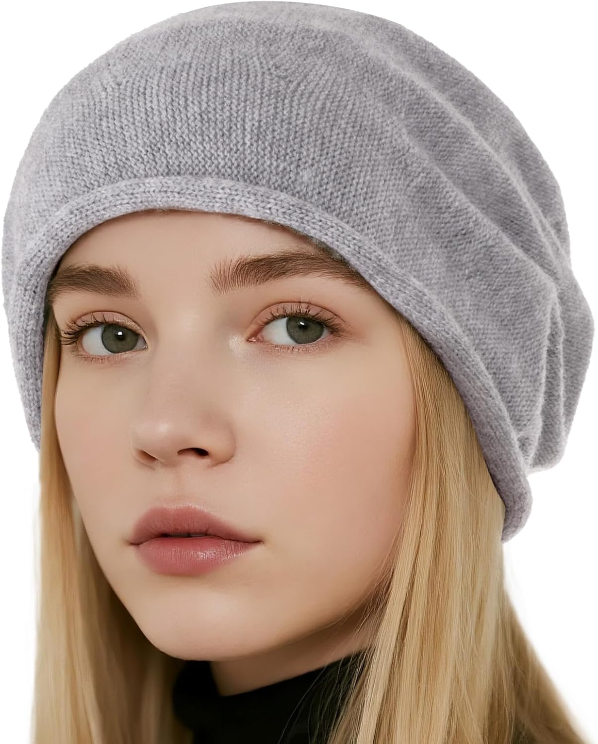 Ishua Slouchy Beanie Hats for Women - Winter Slouchy Beanie Hats, Soft Warm & Lightweight Knit, Nice for Thanksgiving, New Year & Valentine's Day, Ladies Skull Cap Khaki