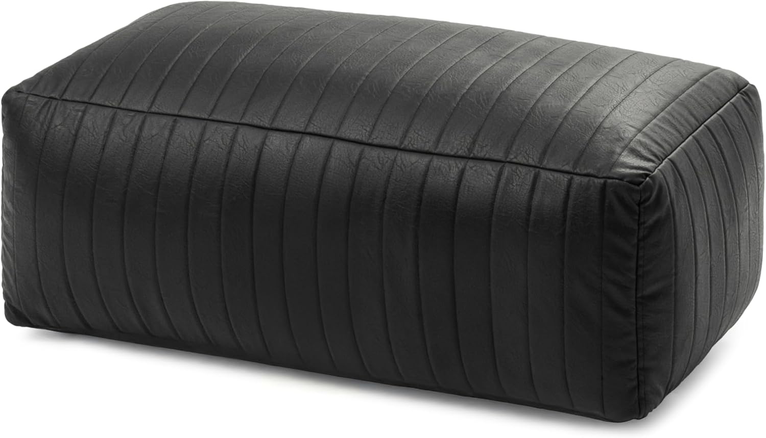 Anji Mountain 100% Handmade & Handcrafted Comfortable Home Décor Bench Pouf Ottoman Footrest for Living Room, Bedroom, Nursery, Kidsroom, Patio Furniture - (42" x 22" x 17" - Black)