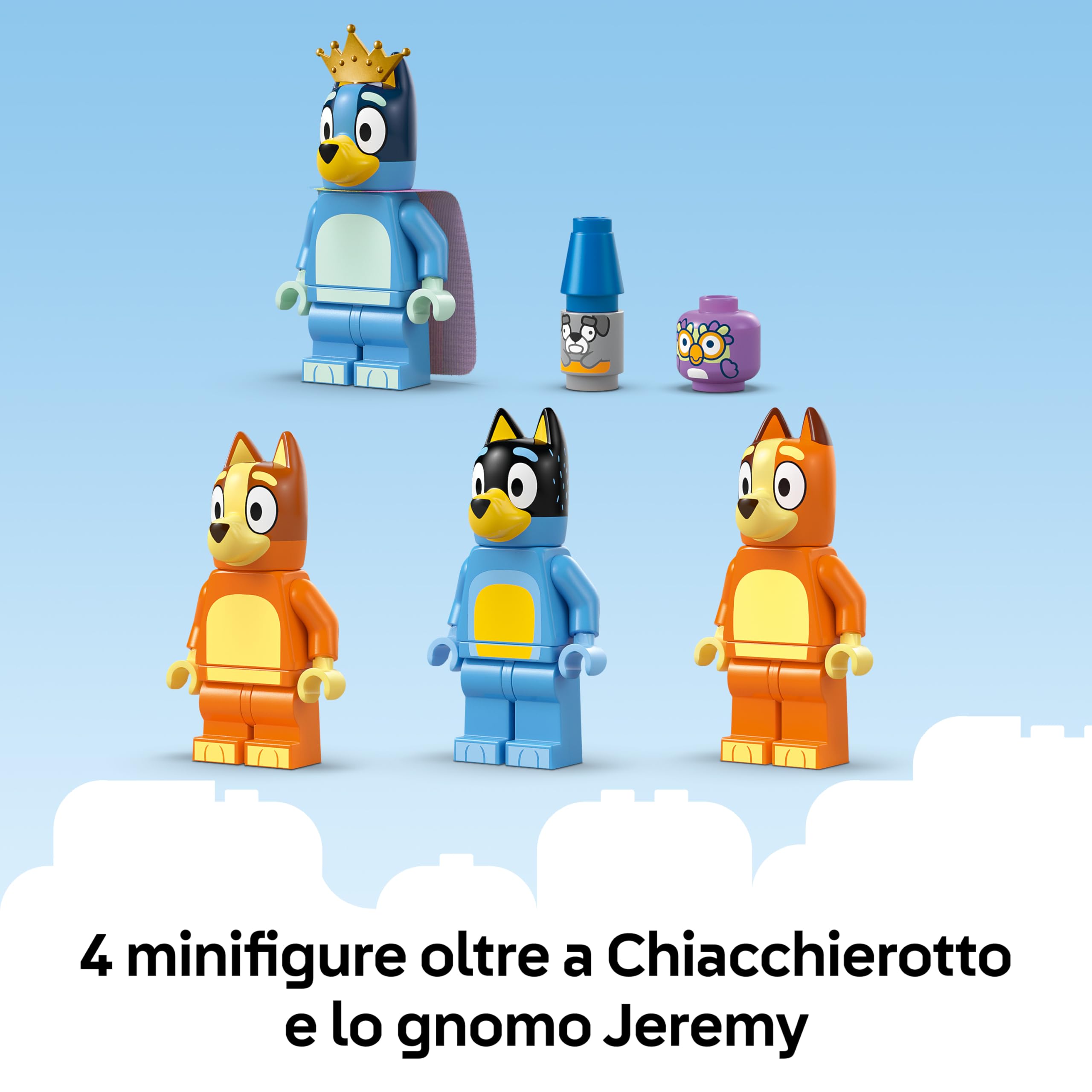 LEGO Bluey: Casa della Famiglia di Bluey - Giocattolo Modulare con Stanze, Giardino, 4 Minifigure e Accessori - Regalo di Compleanno per Bambini da 4 Anni in su e per i Fan della Serie TV - 11203