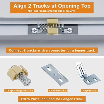 Bifold Door Hardware Kit, 2-Pack 36-Inch Bi-fold Closet Door Track Kit Bifold Closet Door Hardware Kit Folding Door Hardware Repair Replacement Tool Kit