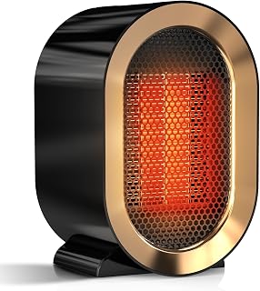 LINFOX Space Heater, Portable Heaters for Indoor Use for Office, Energy Efficient Mini Desk Heater, Overheating & Tip-Over Protection Small Heater Suitable for Bedroom, Homes, Holiday Gift(Black)