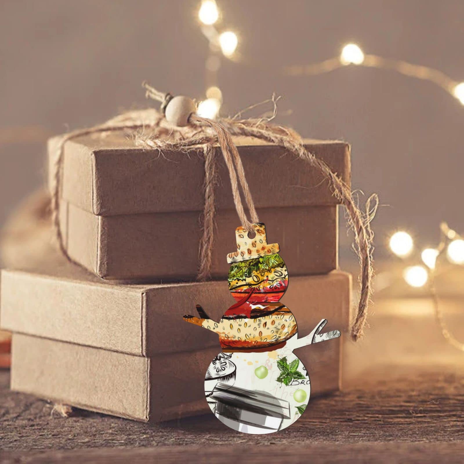 Hvfun Set di ornamenti per albero di Natale, 18 ornamenti unici per le vacanze, materiale argilla, affascinante set di ornamenti natalizi rossi e bianchi, set di ornamenti da appendere per le