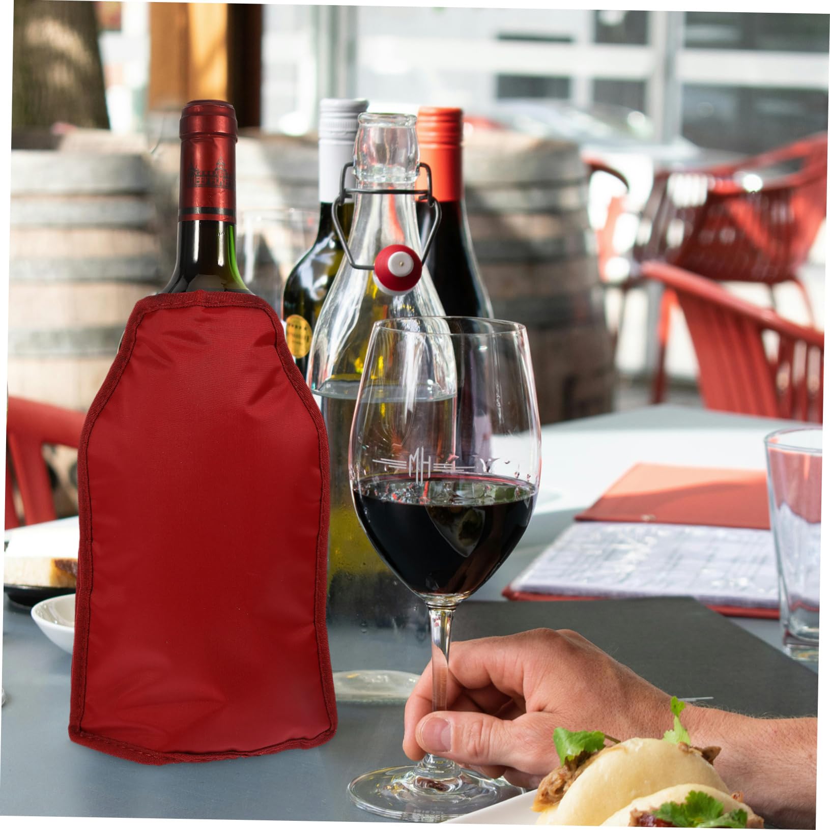 NAMOARLY Red Wine Ice Pack Cabinet Wine Cooler Wine Bottle Cooler Beer Cooler Sleeve Nylon