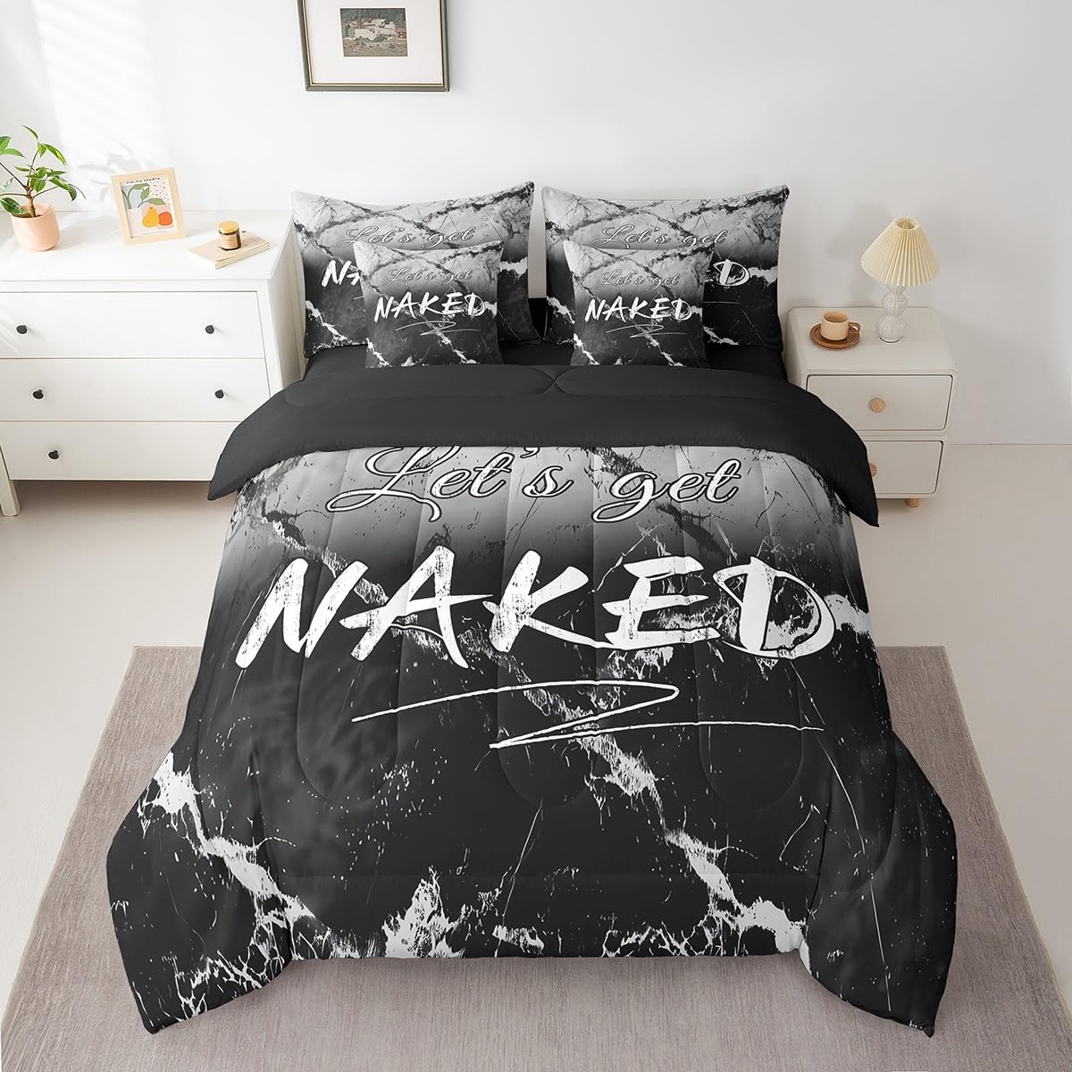 Feelyou Red & Black Geometric Bedding Set -22