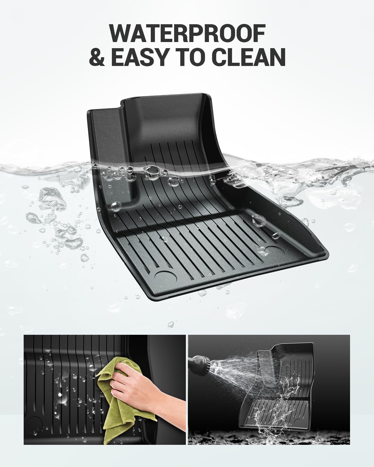 2024 2025 2026 Tesla Model 3 Floor Mats All Weather Full Set Made by SEALIGHT- Custom Fit for — view 2