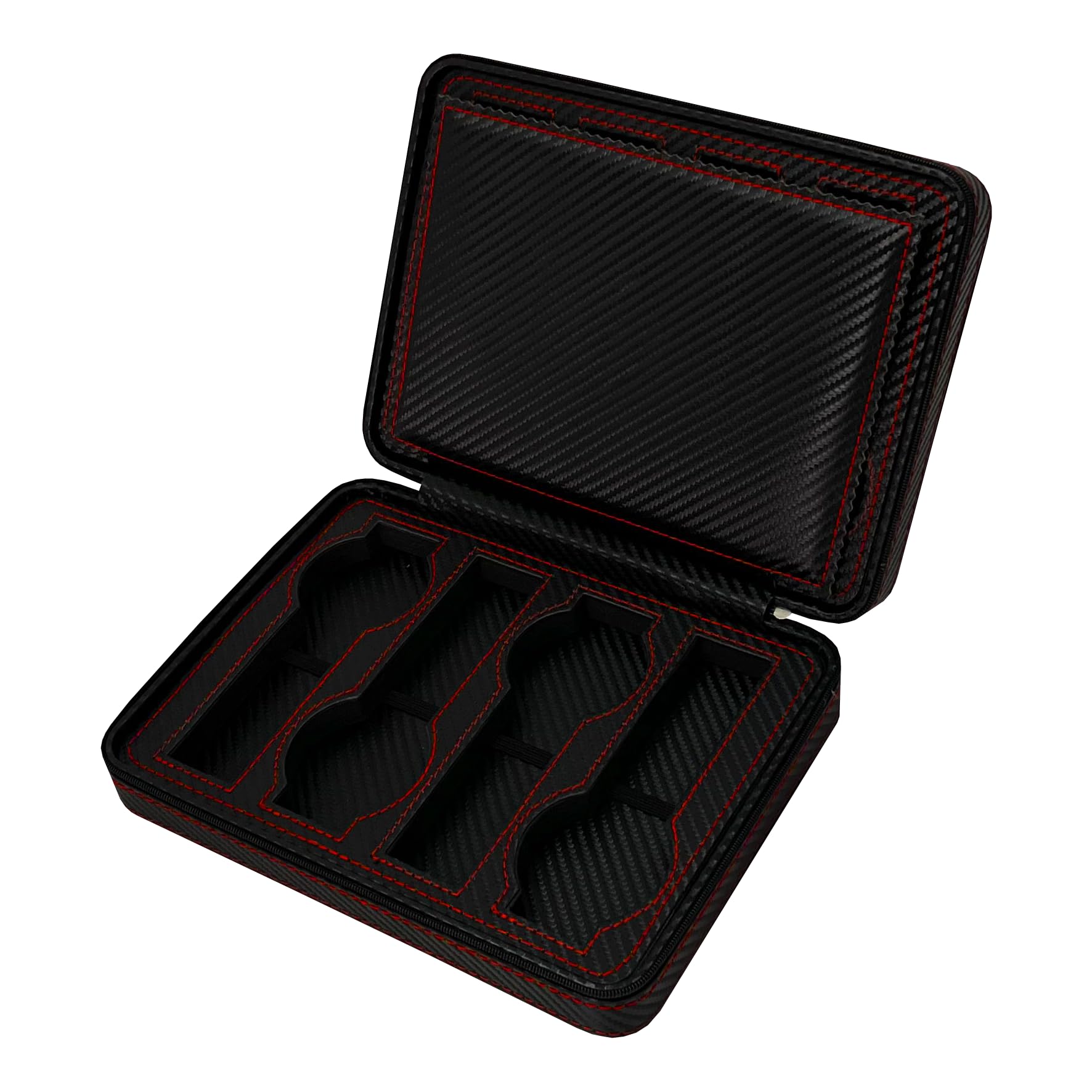 MR Maestro Relojero - Astuccio Porta 8 Orologi in Fibra di Carbonio PU | Contenitore ZIP Viaggio | Cassetto Porta Orologi | Chiusura a Cerniera