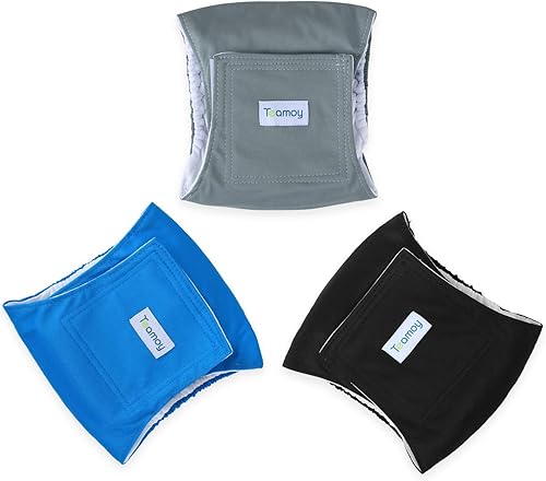 Miniatura 9 de Teamoy Reusable Wrap Diapers for Male Dogs Washable Puppy Belly Band