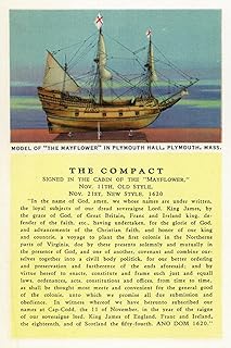 ART.COM Wall Art Print Plymouth, Massachusetts - Mayflower Model, the Compact in Plymouth Hall Scene by Lantern Press, 12" x 18"
