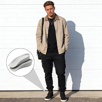 4 Pairs Height Increase Insole,Height Boosters for Men, Shoe Height Inserts for Men, Height Increasing Shoes, Height Insoles (2.5/3.5cm Height)