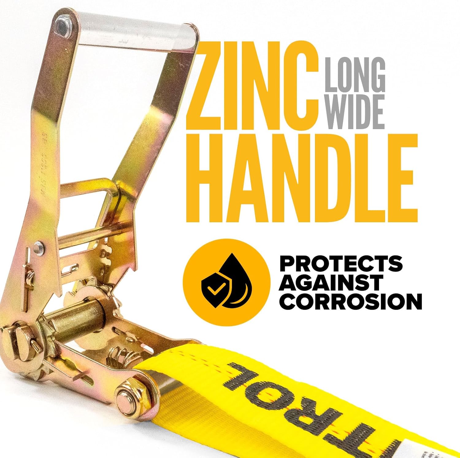 US Cargo Control Chain Ratchet Straps 2 Inch x 30 Foot (4-Pack), 10,000 LBS Break Strength, Heavy Duty Ratchet Straps with Chains Ends & Grab Hooks, Heavy Equipment Tie-Downs, Tractor Tie Downs - Image 7