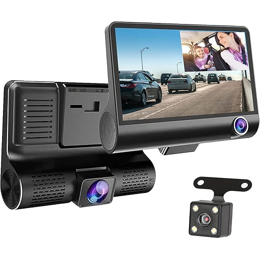 Drumstone 3-Channel Dash Cam 1080P